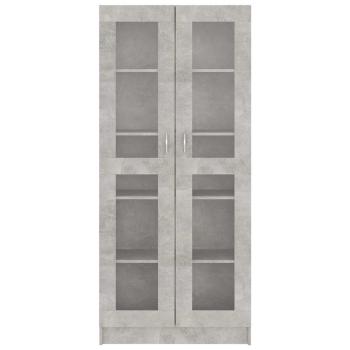 Vitrinenschrank Betongrau 82,5x30,5x185 cm Holzwerkstoff