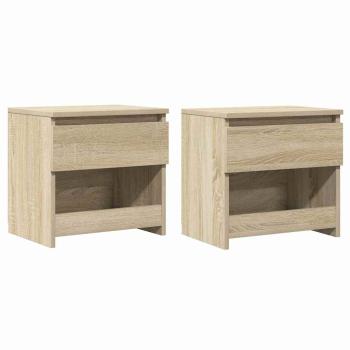 Nachttische 2 Stk. Sonoma-Eiche 40x30x39 cm Holzwerkstoff