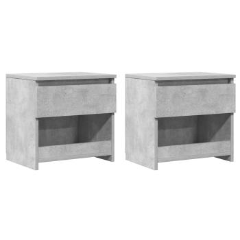 Nachttische 2 Stk. Betongrau 40x30x39 cm Holzwerkstoff