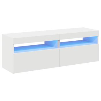 TV-Schränke mit LED-Leuchten 2 Stk. Weiß 60x35x40cm