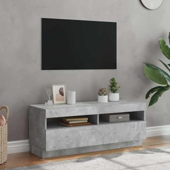 ARDEBO.de - TV-Schrank mit LED-Beleuchtung Betongrau 100x35x40 cm