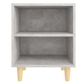 Nachttische mit Massivholz-Beinen 2 Stk. Betongrau 40x30x50 cm