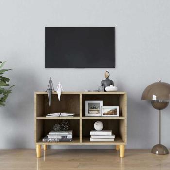 ARDEBO.de - TV-Schrank mit Massivholz-Beinen Sonoma-Eiche 69,5x30x50 cm