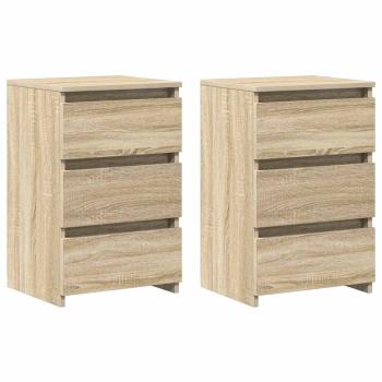 Nachttische 2 Stk. Sonoma-Eiche 40x35x62,5 cm Holzwerkstoff