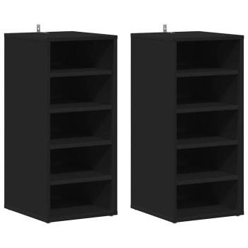 Schuhschränke 31,5 x 35 x 70 cm Schwarz 6 Fächer für Schuhe