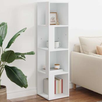 ARDEBO.de - Eckregale 33 x 33 x 132 cm Engineered Wood Weiß