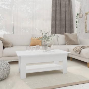 ARDEBO.de - Couchtisch Weiß 102x55x42 cm Holzwerkstoff