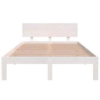 Massivholzbett ohne Matratze Weiß 120x200 cm Kiefernholz