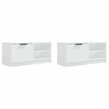 TV-Schränke 2 Stk. Weiß 80x35x36,5 cm Holzwerkstoff