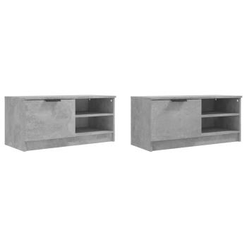 TV-Schränke 2 Stk. Betongrau 80x35x36,5 cm Holzwerkstoff