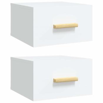Wand-Nachttische 2 Stk. Weiß 35x35x20 cm