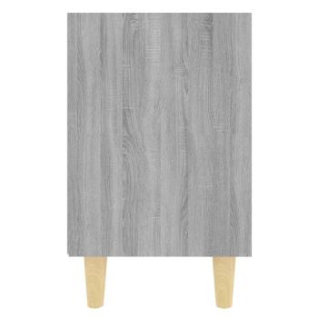 Nachttisch mit Massivholz-Beinen Grau Sonoma 40x30x50 cm