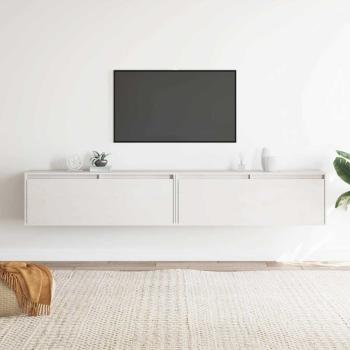 ARDEBO.de - Wandschr?nke 2 Stk. Wei? 100x30x35 cm Massivholz Kiefer