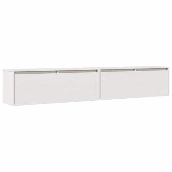 Wandschr?nke 2 Stk. Wei? 100x30x35 cm Massivholz Kiefer