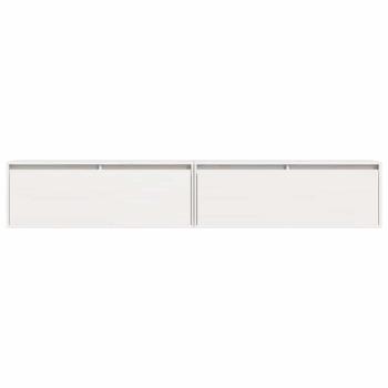 Wandschr?nke 2 Stk. Wei? 100x30x35 cm Massivholz Kiefer