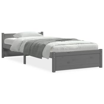 Massivholzbett Grau 75x190 cm