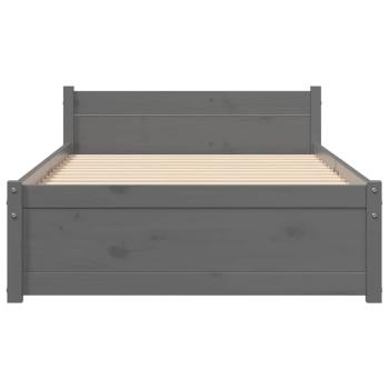 Massivholzbett Grau 75x190 cm