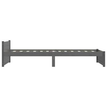 Massivholzbett Grau 75x190 cm