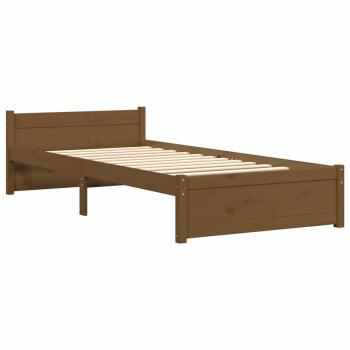 Massivholzbett ohne Matratze Honigbraun 75x190 cm