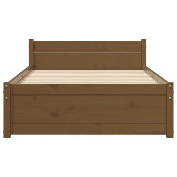Massivholzbett ohne Matratze Honigbraun 75x190 cm