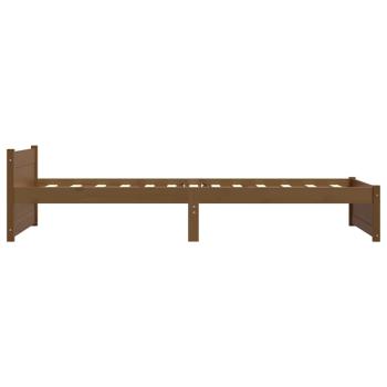 Massivholzbett ohne Matratze Honigbraun 75x190 cm