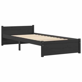 Massivholzbett Schwarz 90x200 cm