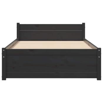 Massivholzbett Schwarz 90x200 cm