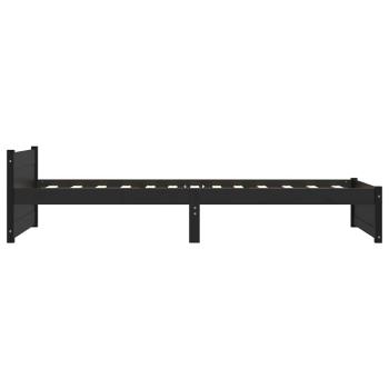 Massivholzbett Schwarz 90x200 cm