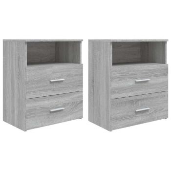 Nachttische 2 Stk. Grau Sonoma 50x32x60 cm