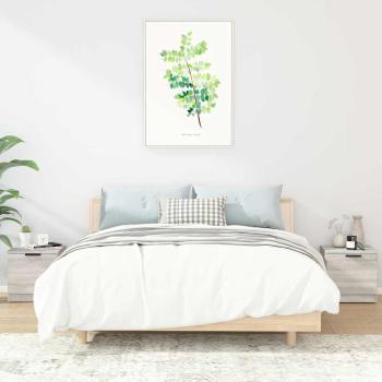 ARDEBO.de - Nachttische 2 Stk. Grau Sonoma 40x39x40 cm
