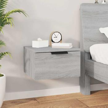 ARDEBO.de - Wand-Nachttisch Grau Sonoma 34x30x20 cm
