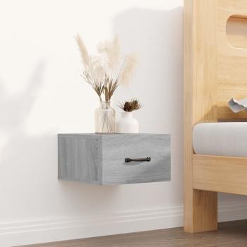 ARDEBO.de - Wand-Nachttisch Grau Sonoma 35x35x20 cm