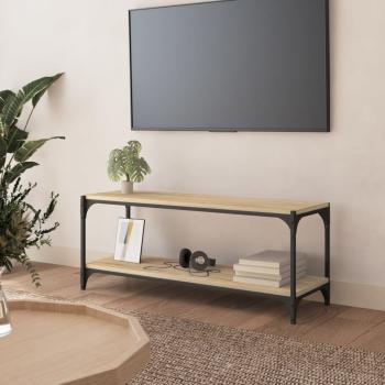 ARDEBO.de - TV-Schrank Sonoma-Eiche 100x33x41 cm Holzwerkstoff und Stahl