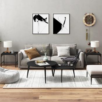 ARDEBO.de - Beistelltische 2 Stk. Schwarz 40x40x35 cm Holzwerkstoff