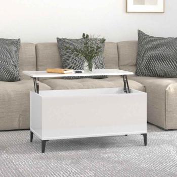 ARDEBO.de - Couchtisch Hochglanz-Weiß 90x44,5x45 cm Holzwerkstoff