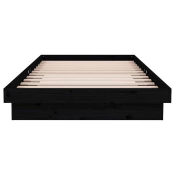 Massivholzbett Schwarz 100x200 cm
