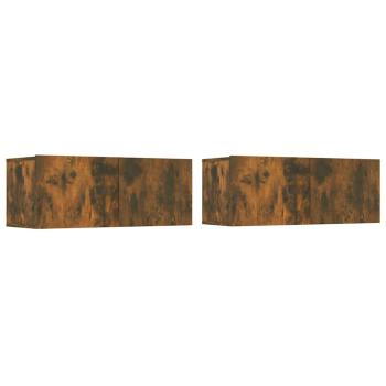 TV-Schränke 2 Stk. Räuchereiche 80x30x30 cm Holzwerkstoff