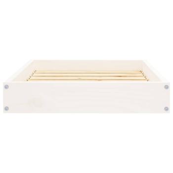 Hundebett Weiß 61,5x49x9 cm Massivholz Kiefer
