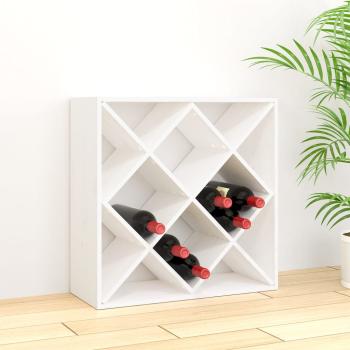 ARDEBO.de - Weinregal Weiß 62x25x62 cm Massivholz Kiefer