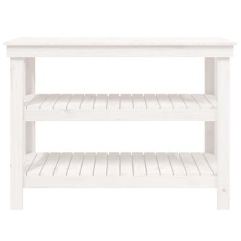 Werkbank Weiß 110,5x50x80 cm Massivholz Kiefer