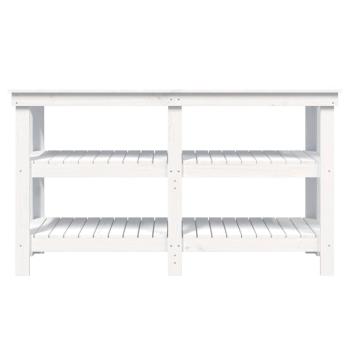 Werkbank Weiß 142,5x50x80 cm Massivholz Kiefer