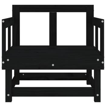 Gartenstühle 2 Stk. Schwarz Massivholz Kiefer