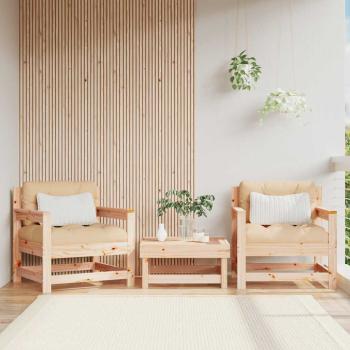ARDEBO.de - Gartenstühle mit Kissen 2 Stk. Massivholz Kiefer