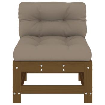 Mittelsofas mit Kissen 2 Stk. Honigbraun Massivholz Kiefer