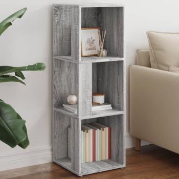 ARDEBO.de - Eckregal Grau Sonoma 33x33x100 cm Holzwerkstoff
