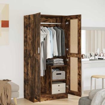 ARDEBO.de - Kleiderschrank Räuchereiche 82,5x51,5x180 cm Holzwerkstoff