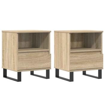 Nachttische 2 Stk. Sonoma-Eiche 40x35x50 cm Holzwerkstoff