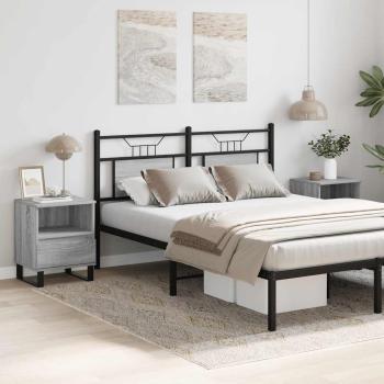 Nachttische 2 Stk. Grau Sonoma 40x35x50 cm Holzwerkstoff