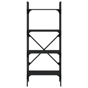 Bücherregal 4 Fächer Schwarz 56x31,5x138,5 cm Holzwerkstoff