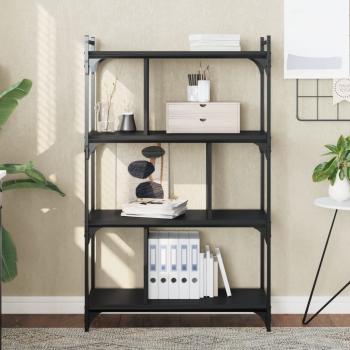 ARDEBO.de - B?cherregal 4 B?den Schwarz 76x32x123 cm Holzwerkstoff